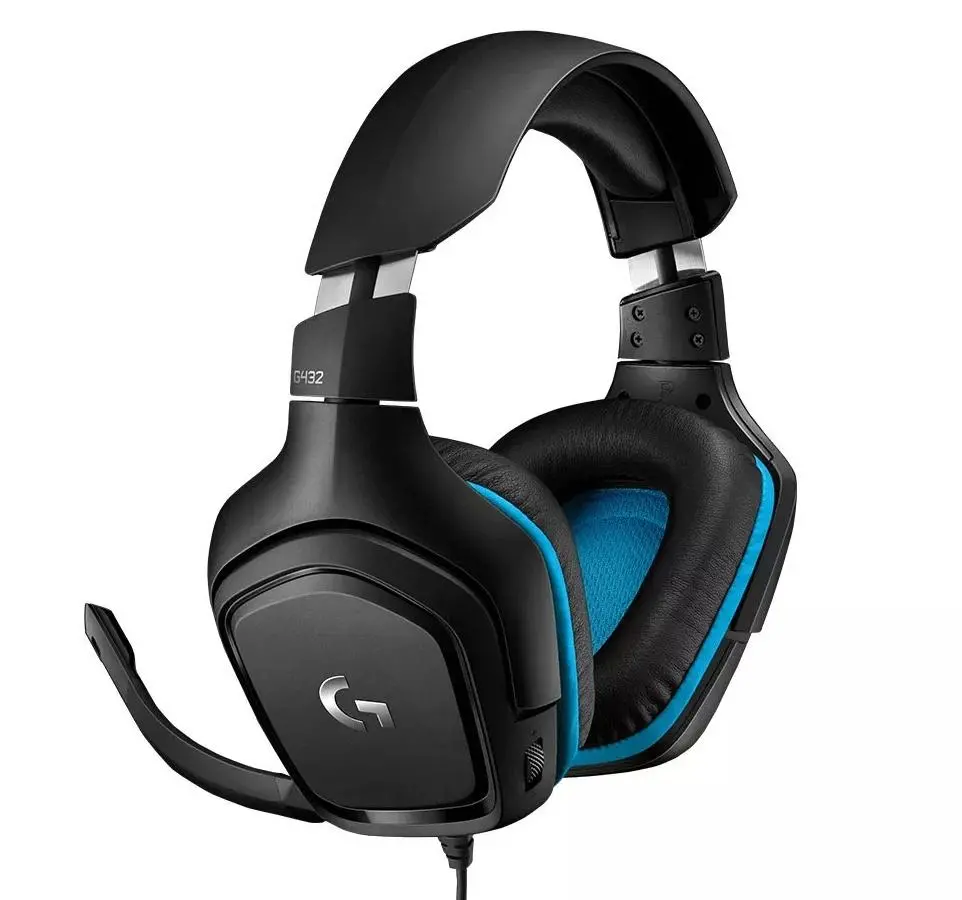 Słuchawki przewodowe z mikrofonem Logitech G432 Nauszne Czarno-niebieski