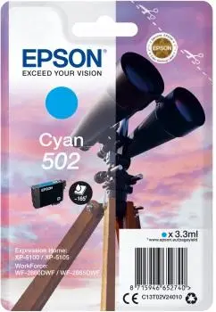 Tusz Epson 502  C13T02V24010 Błękitny 3,3 ml