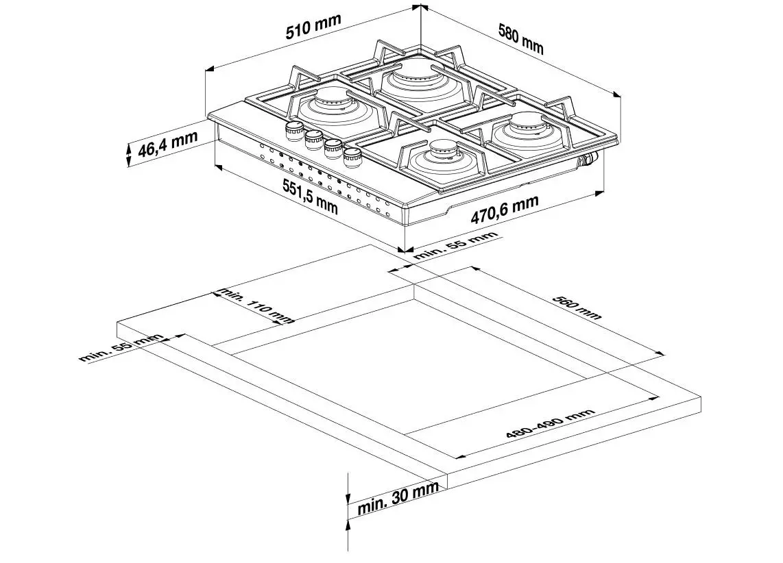 Фото Варильна поверхня газова Beko HILG 64235 S