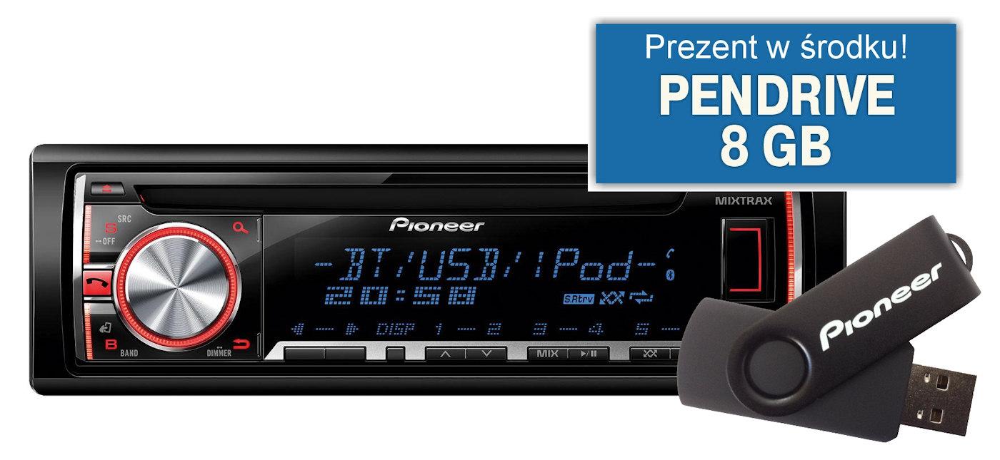 Radioodtwarzacz samochodowy Pioneer DEH-X5600BT + pendrive 8GB