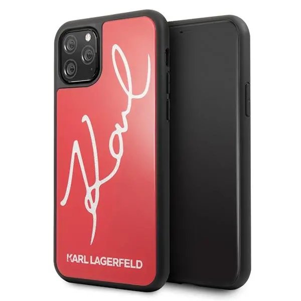 Etui Karl Lagerfeld Glitter Karl Signature KLHCN65DLKSRE do iPhone 11 Pro Max Czerwony