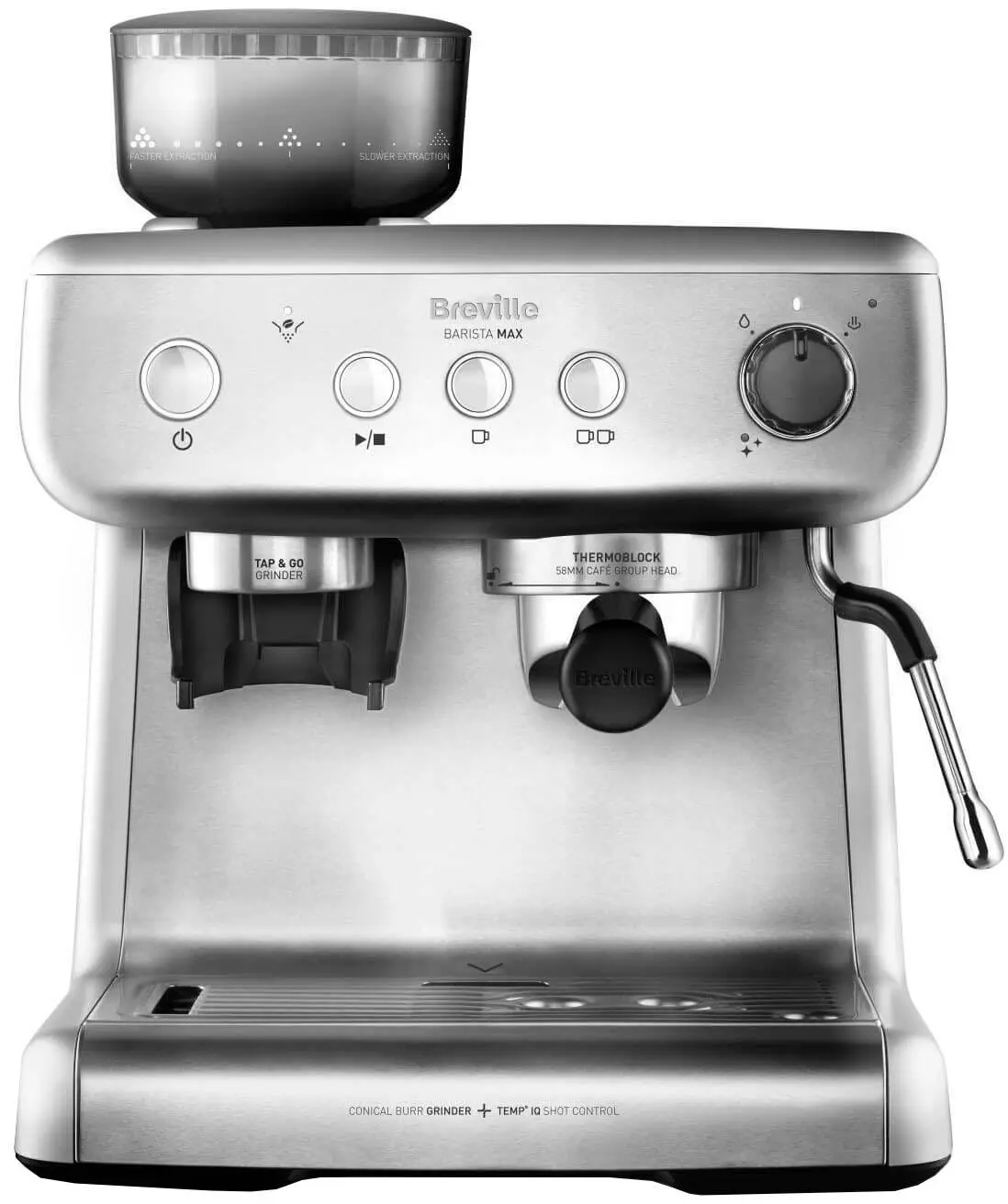 Ekspres kolbowy Breville Barista Max VCF126X Szerokość 32,5cm