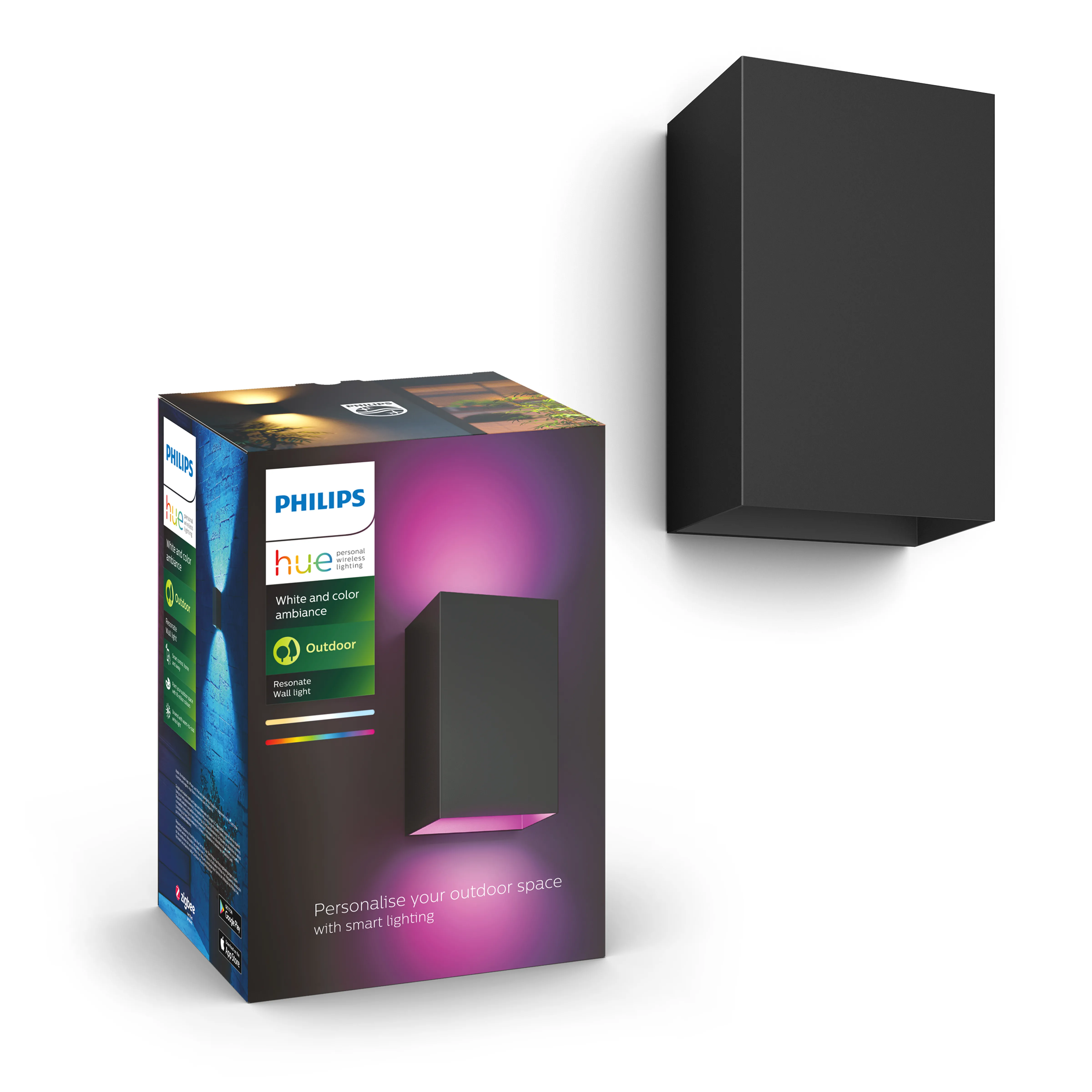 Kinkiet zewnętrzny Philips Hue White and Colour Ambiance Resonate Czarny