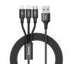 Baseus Kabel USB  Rapid Series 3w1 Lightning / Micro USB 1,2m - czarny