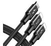 Baseus Kabel USB  Rapid Series 3w1 Lightning / Micro USB 1,2m - czarny