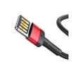 Kabel Baseus Lightning USB dwustronny Cafule 2,4A 1m Czarno-czerwony