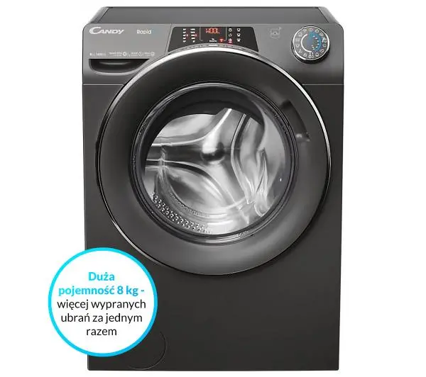 Candy RapidO RO1484DWMCRT/1-S Slim 8kg 1400obr/min Zdalne sterowanie - Kup na Raty - RRSO 0%
