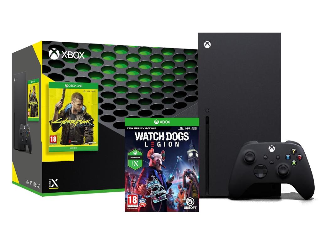 Konsola Xbox Series X z napędem - 1TB - Cyberpunk 2077 - Watch Dogs Legion