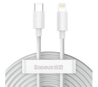Kabel Baseus USB-C do Lightning Simple Wisdom PD 20W 1,5m Biały