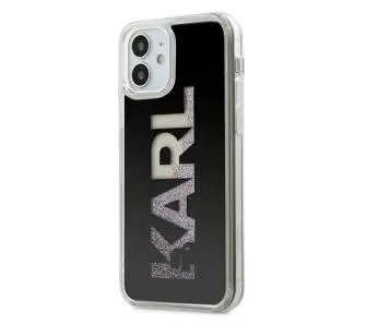 Etui Karl Lagerfeld Liquid Glitter Karl Logo KLHCP12SKLMLBK do iPhone 12 mini