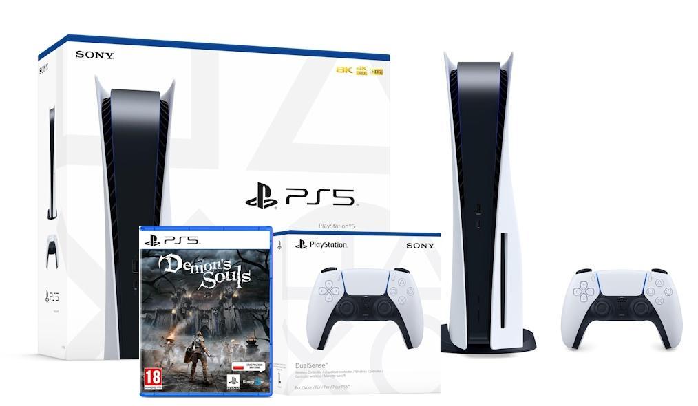 Konsola Sony PlayStation 5 (PS5) + Demon's Souls Remake + dodatkowy pad