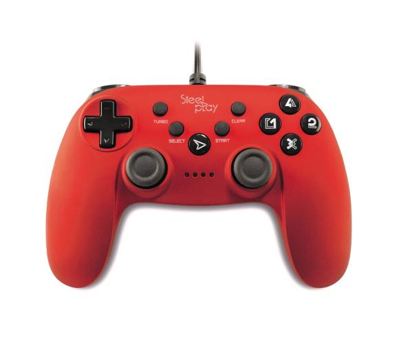 gamepad SteelPlay Manette Filaire - Metallic Red PS3/PC