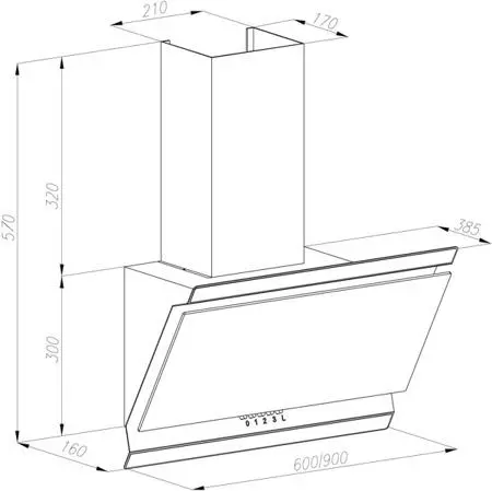 фото Вытяжка наклонная VDB DECO BLACK 90 White 2