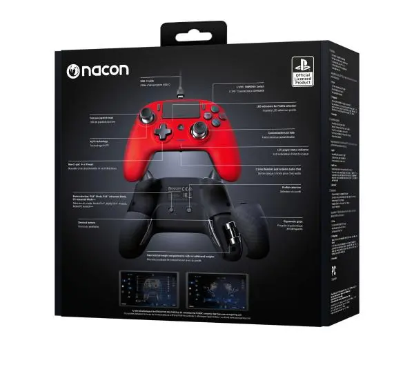 Nacon Revolution Pro Controller 3 do PS4 Przewodowy Czerwony - Kup na Raty - RRSO 0%