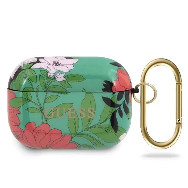 Etui na słuchawki Guess Flower Collection GUACAPTPUBKFL01 do AirPods Pro Zielony
