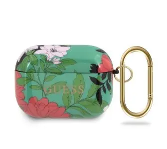 Etui na słuchawki Guess Flower Collection GUACAPTPUBKFL01 do AirPods Pro Zielony