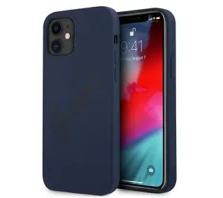 Guess Silicone Vintage Script GUHCP12SLSVSBL do iPhone 12 mini Niebieski