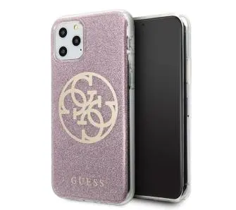 Etui Guess Glitter 4G Circle GUHCN65PCUGLPI do iPhone 11 Pro Max Różowy