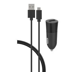 Ładowarka samochodowa BigBen USB-A 2,4W kabel microUSB 1,2m Czarny