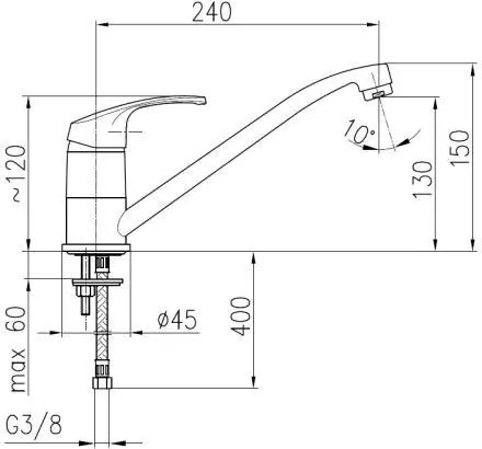 фото Змішувач для кухонної мийки KFA Armatura Krzem 4213-915-00