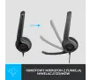 Słuchawki przewodowe z mikrofonem Logitech USB Headset H390 Nauszne Czarny