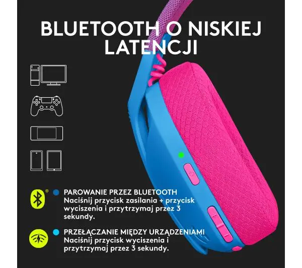Logitech G435 Lightspeed Nauszne Niebieski