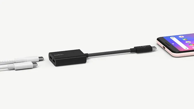 Adapter Belkin F7U081BTBLK USB-C ładowanie + audio