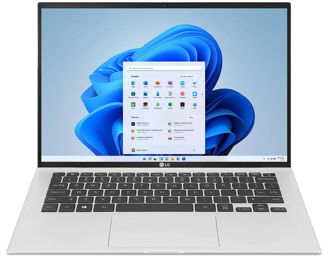 Laptop LG Gram 14" 2021 14Z90P-G.AA66Y i5-1135G7 16GB RAM 512GB Dysk SSD Win11 Srebrny