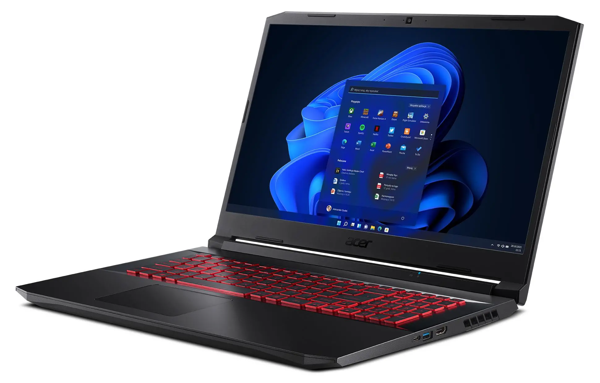 Laptop gamingowy Acer Nitro 5 AN517-41-R5WM 17,3" 144Hz R5 5600H 16GB RAM 1TB Dysk SSD RTX3050Ti Win11 Czarny