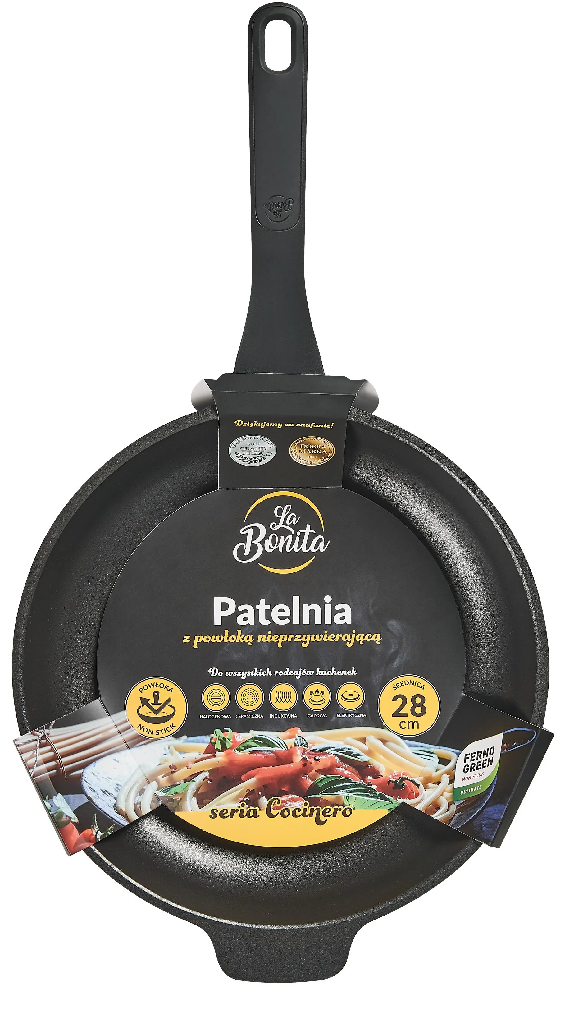 Patelnia La Bonita Cocinero LB28P006 28cm Powłoka nieprzywierająca Aluminiowa
