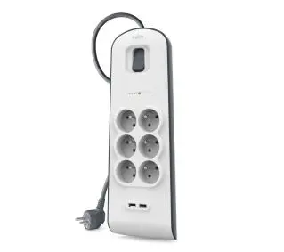Belkin BSV604CA2M 6 gniazd 2m Szaro-biały