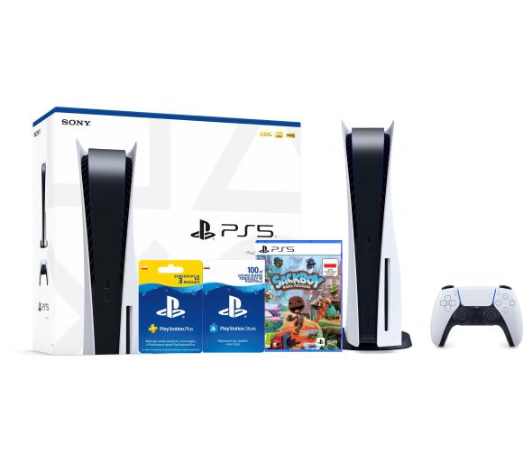 konsola PlayStation 5 Sony PlayStation 5 + Sackboy: Wielka Przygoda + subskrypcja PS Plus 3 m-ce + doładowanie PSN 100 zł