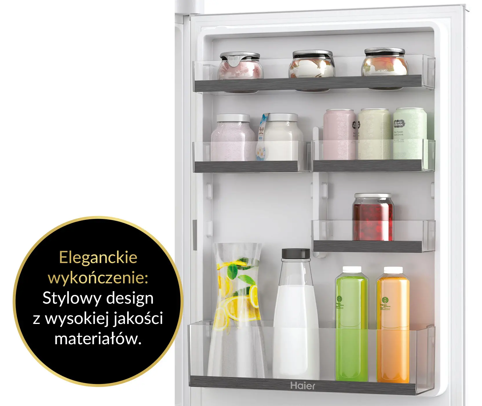 Lodówka Haier Seria 6 HBW5518E Pełny No Frost 177,2cm Szuflada z kontrolą wilgotności