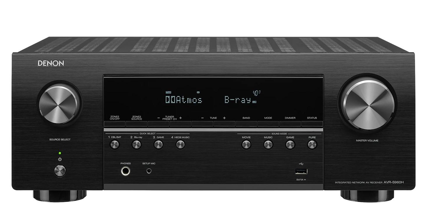 Amplituner Denon AVR-S960H 7.2-kanałowy Dolby Atmos DTS X Wi-Fi Bluetooth AirPlay Czarny