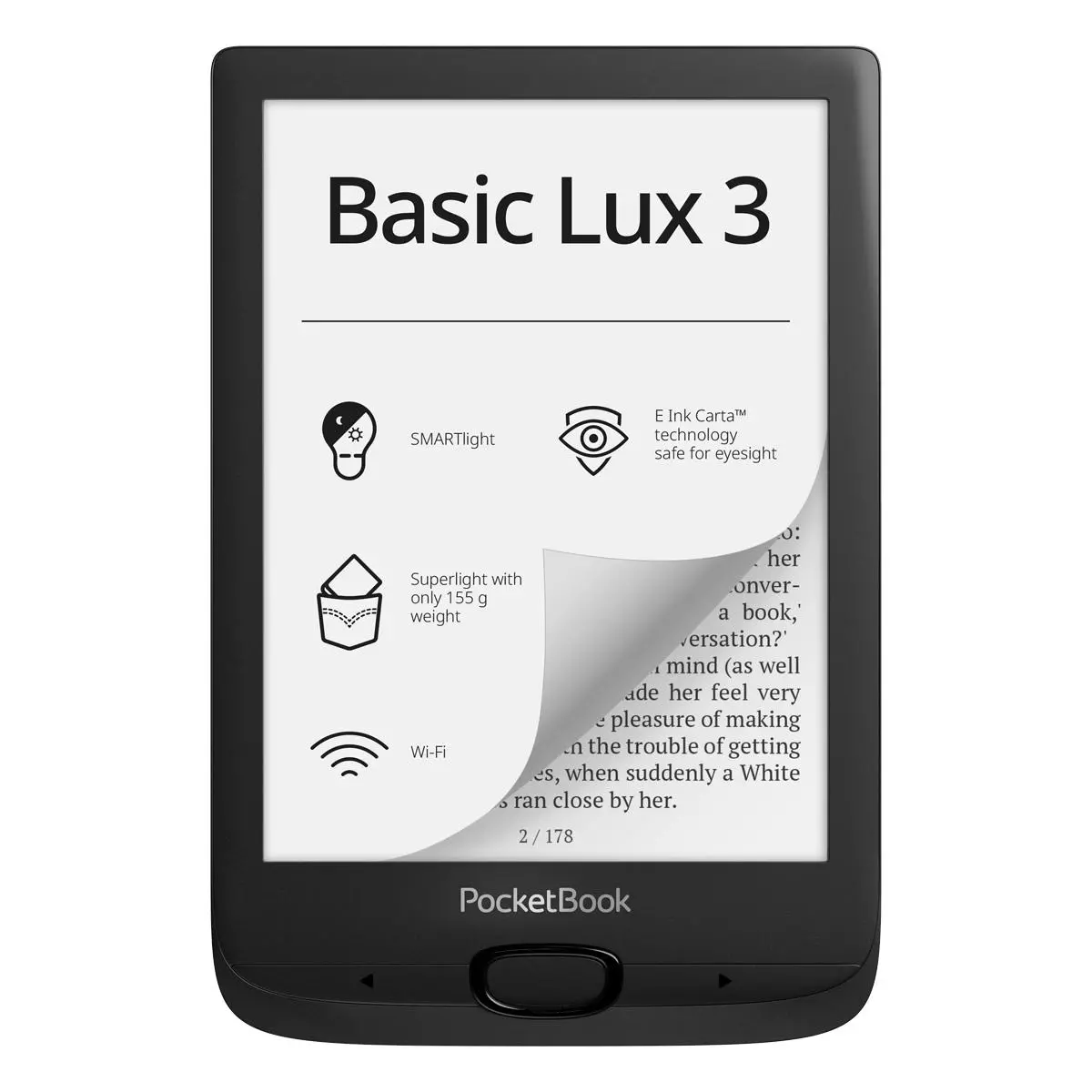 Czytnik E-booków Pocketbook 617 Basic Lux 3 6" 8GB WiFi Czarny