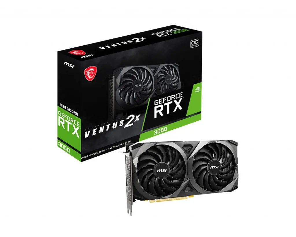 Karta graficzna MSI GeForce RTX 3050 VENTUS 2X OC 8GB GDDR6 128bit DLSS