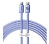 Kabel Baseus USB-C do USB-C Crystal 100W 1,2 m Fioletowy