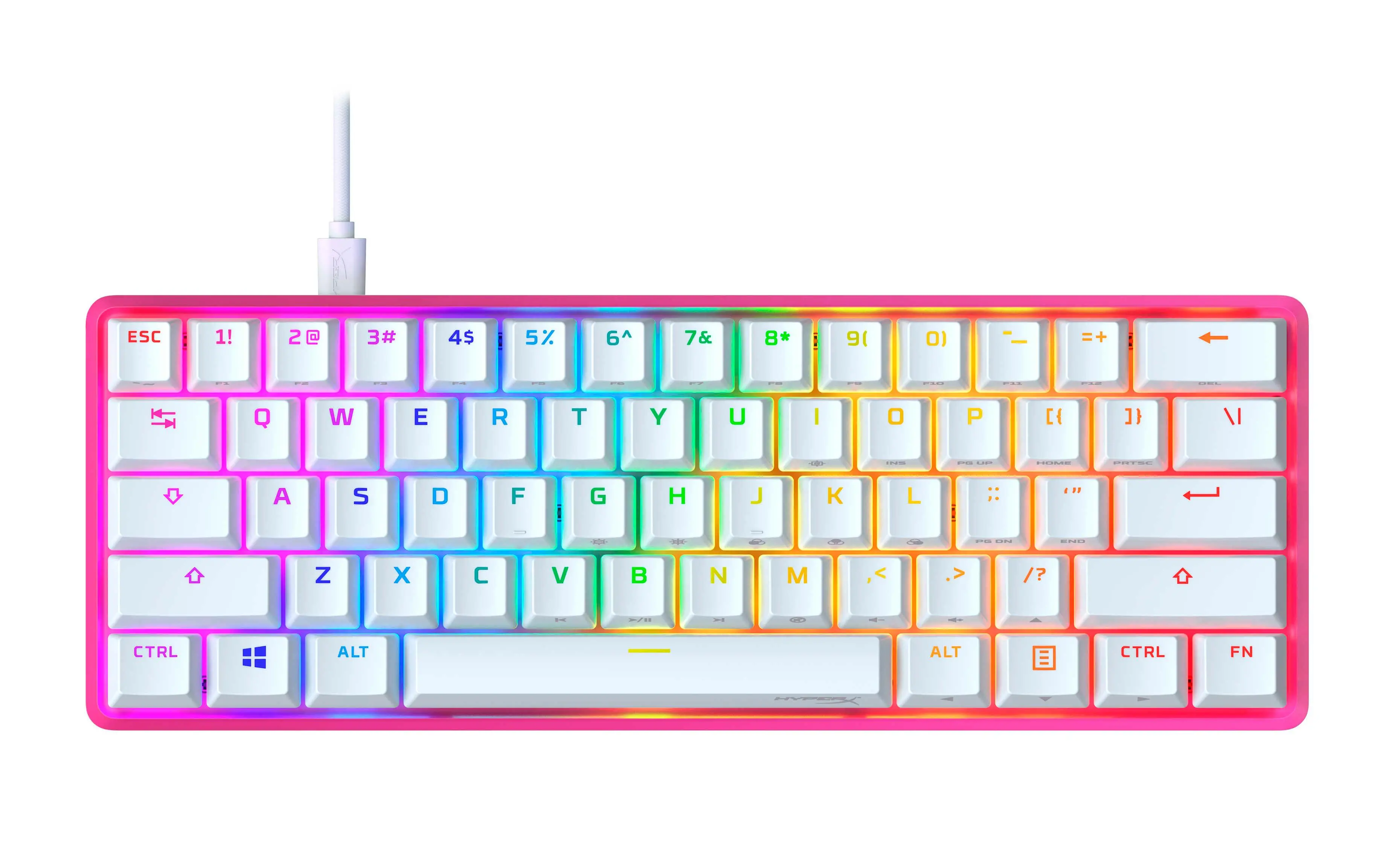 Klawiatura mechaniczna HyperX Alloy Origins 60 Pink Red Switch Biało-różowy