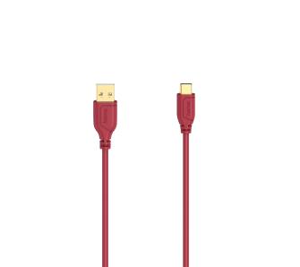 Kabel Hama USB-C do USB 2,0 A Flexi-slim 0,75m Czerwony
