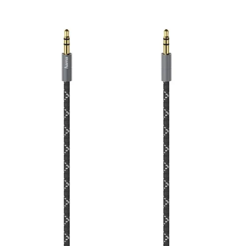 Kabel  audio Hama 00205129 Premium jack 3,5mm 0,75m Czarny