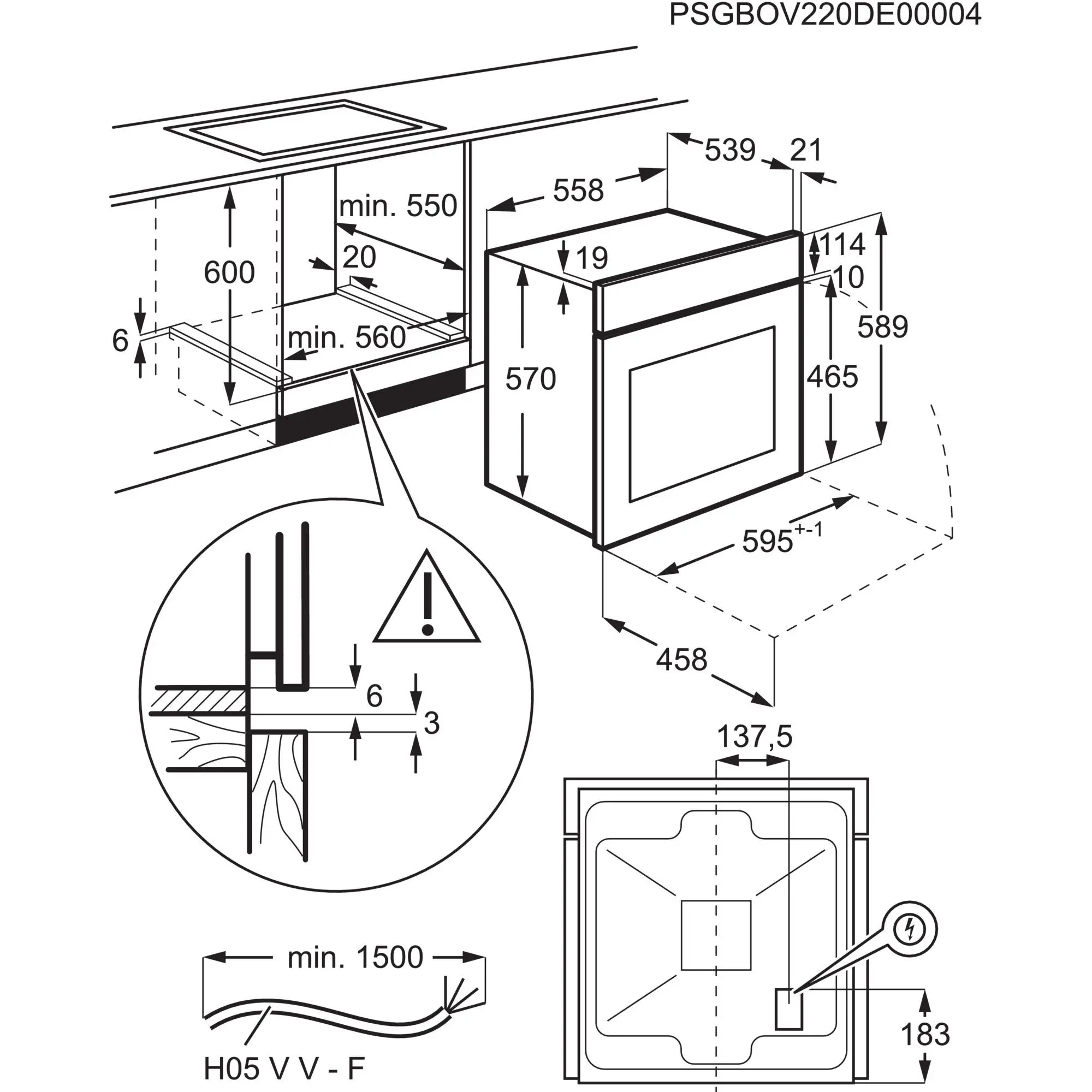Wnętrze piekarnika Electrolux EOF3H50BK