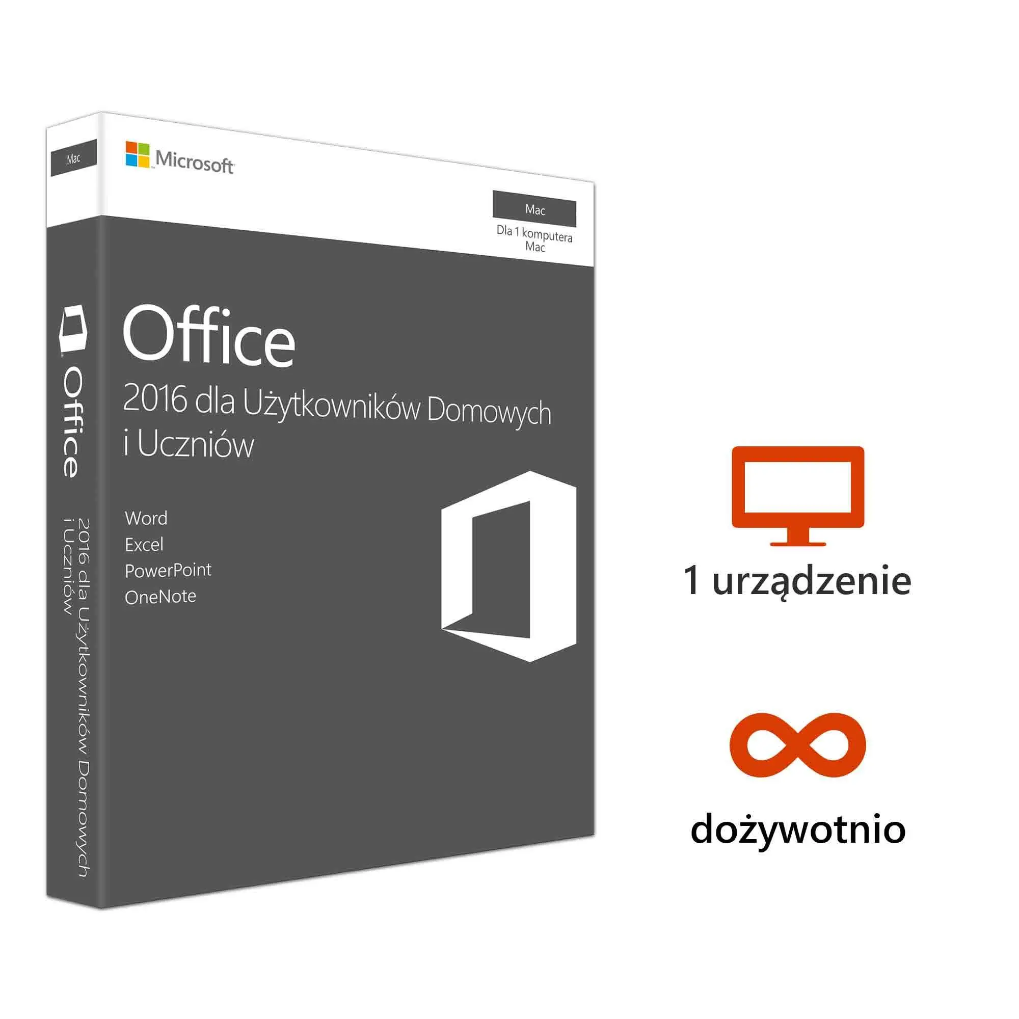 Program Microsoft Office 2016 dla Użytkowników Domowych i Uczniów Mac