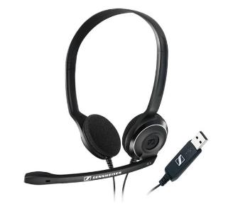 Słuchawki przewodowe z mikrofonem Sennheiser PC 8 USB Nauszne Czarny