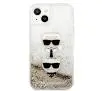 Etui Karl Lagerfeld Liquid Glitter Karl&Choupette Head KLHCP13SKICGLD do iPhone 13 mini