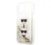 Etui Karl Lagerfeld Liquid Glitter Karl&Choupette Head KLHCP13SKICGLD do iPhone 13 mini