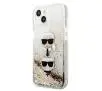 Etui Karl Lagerfeld Liquid Glitter Karl&Choupette Head KLHCP13SKICGLD do iPhone 13 mini