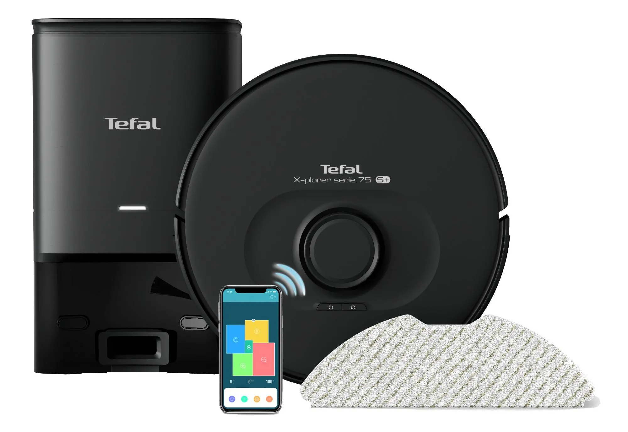 Robot sprzątający Tefal X-Plorer Serie 75 S+ RG8595 Funkcja mopowania Stacja oczyszczająca Tworzenie mapy pomieszczenia 65dB