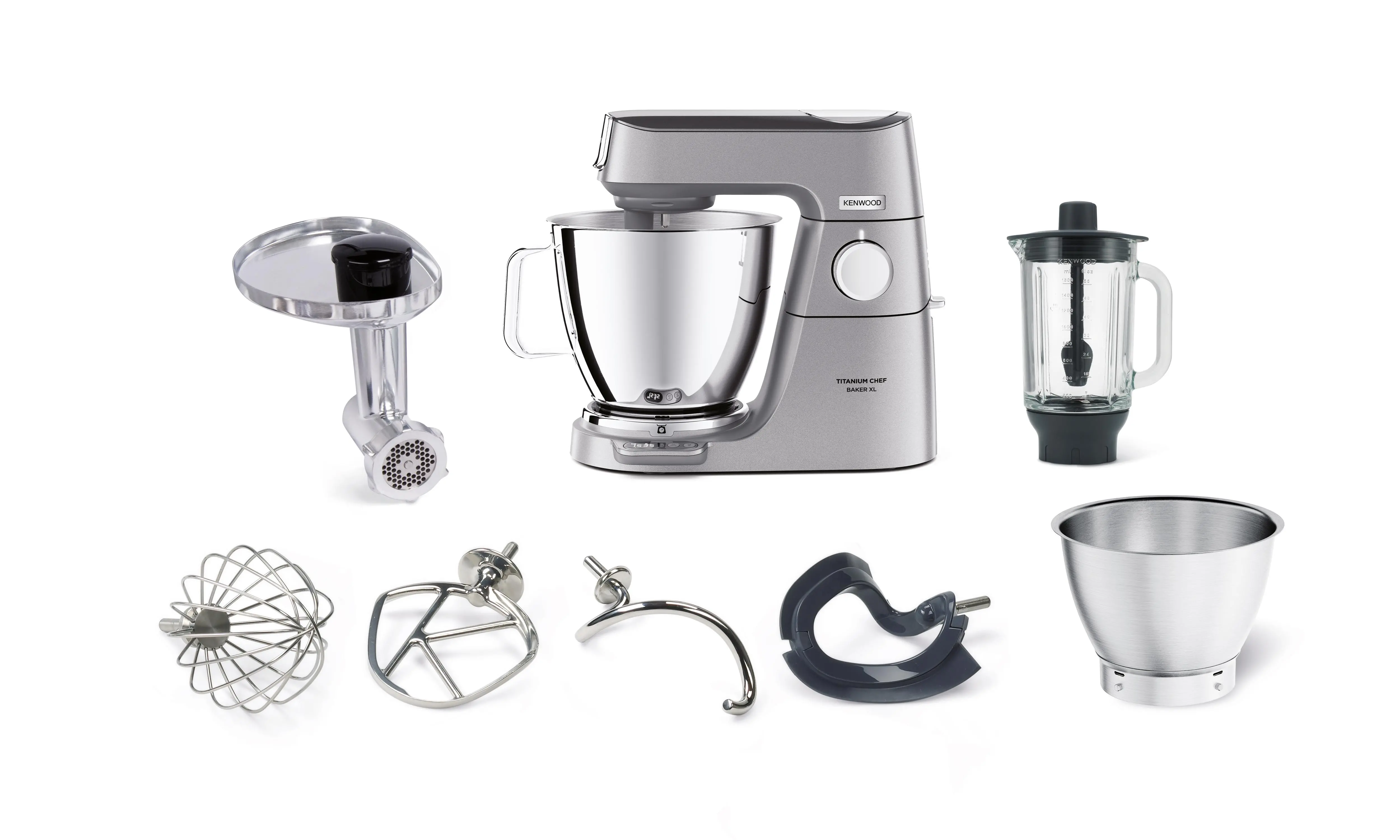 Robot kuchenny Kenwood KVL85.224SI Z wbudowaną wagą Cyfrowo sterowanym silnikiem Z dwiema misami