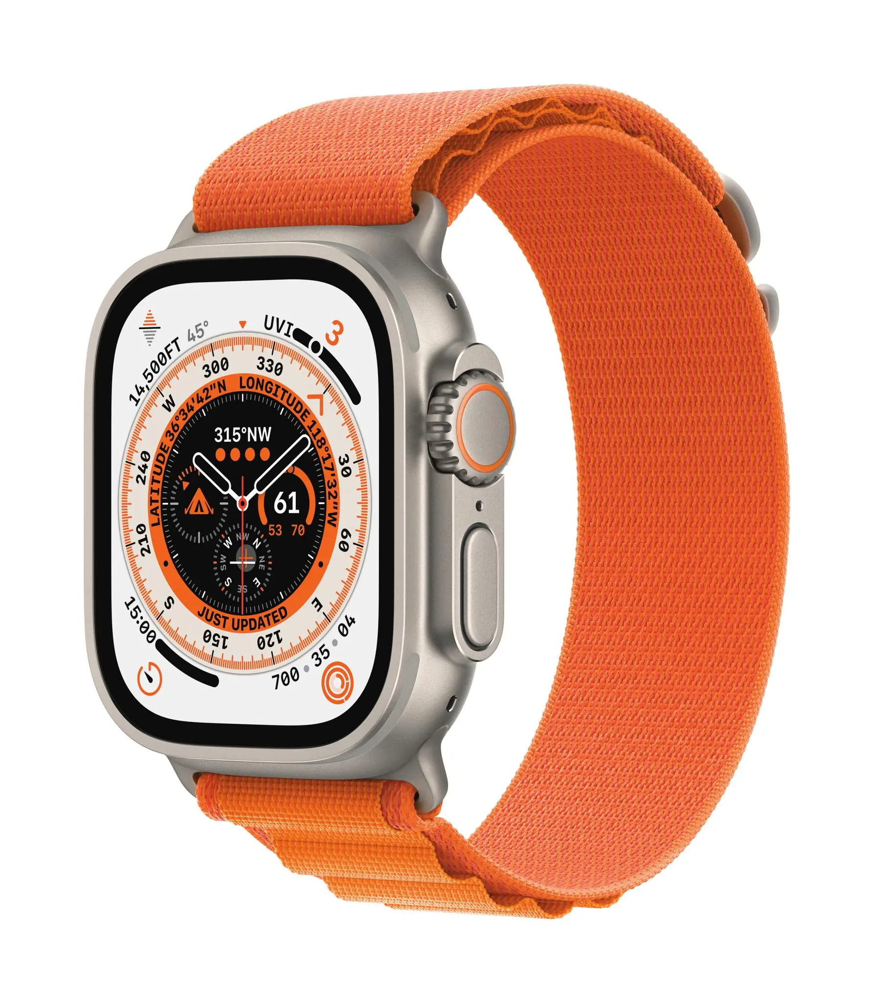 Apple Watch Ultra GPS - Cellular 49mm koperta tytanowa - opaska Alpine rozmiar M pomarańczowy