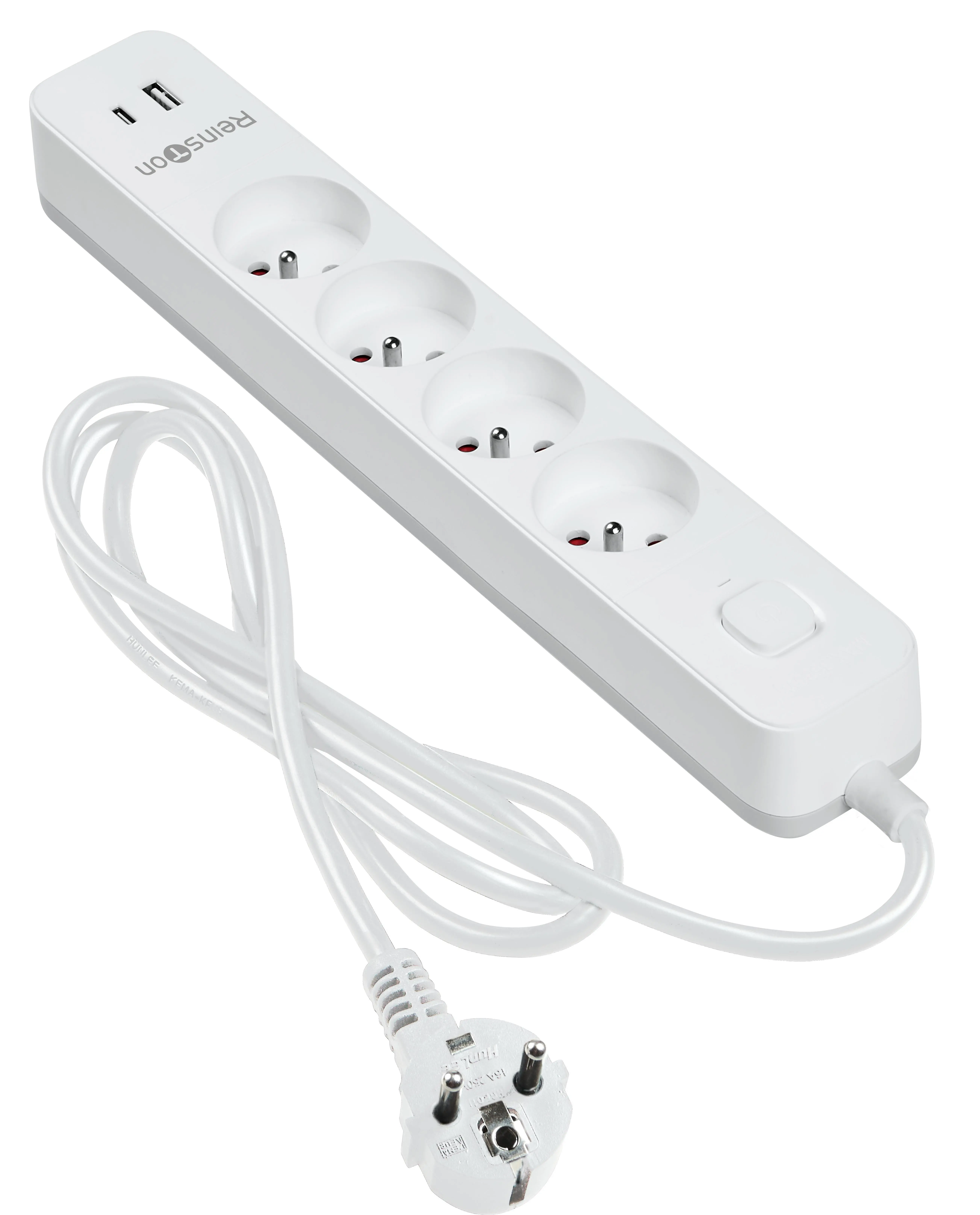 Listwa Reinston ALZ017 4 gniazda 1,5m Biały